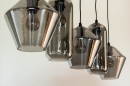 Hanglamp 74682: modern, glas, metaal, zwart #2