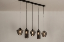 Hanglamp 74682: modern, glas, metaal, zwart #3
