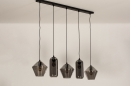 Hanglamp 74682: modern, glas, metaal, zwart #9
