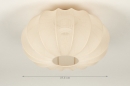 Foto 74685-1 maatindicatie: Luxe beige lampion lamp van stof voor aan het plafond