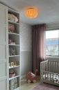Foto 74685-10 sfeerfoto: Luxe beige lampion lamp van stof voor aan het plafond