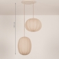 Foto 74687-18: Dubbele hanglamp in japandi stijl met twee lampionnen van beige stof