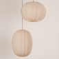 Foto 74687-19: Dubbele hanglamp in japandi stijl met twee lampionnen van beige stof