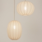 Foto 74687-5: Doppel-Pendelleuchte im Japandi-Stil mit zwei beigen Stofflampen