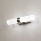 Foto 74696-10: Badkamer spiegellamp staal/rvs met mat glas 
