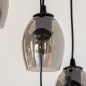 Foto 74724-10: Ronde hanglamp in het zwart met vijf rookglazen die trapsgewijs hangen