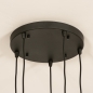 Foto 74724-12: Ronde hanglamp in het zwart met vijf rookglazen die trapsgewijs hangen