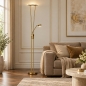 Foto 74733-16: Led-Leuchte mit Leselampe in Gold und dimmbar