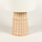 Foto 74740-5: Rattan Tischlampe mit rundem weißem Stoffschirm