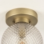 Foto 74751-8: Plafondlamp met bol van glas in vintage stijl met messing