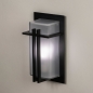 Foto 74755-2: Zwarte wandlamp voor buiten van metaal met mat glas
