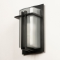 Foto 74755-4: Zwarte wandlamp voor buiten van metaal met mat glas
