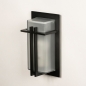 Foto 74755-5: Zwarte wandlamp voor buiten van metaal met mat glas