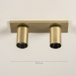 Foto 74770-1 maatindicatie: Gouden plafondspot met twee GU10 fittingen