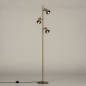 Foto 74788-3 schuinaanzicht: Vloerlamp messing/goud met rookglas
