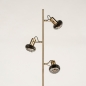 Foto 74788-6 zijaanzicht: Vloerlamp messing/goud met rookglas