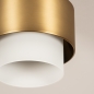 Foto 74789-6 detailfoto: Plafondlamp van opaalglas met grote messing ring 