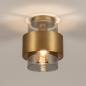 Foto 74790-2 niet_in_feed: Plafondlamp van rookglas met grote messing ring 