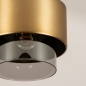 Foto 74790-6 niet_in_feed: Plafondlamp van rookglas met grote messing ring 