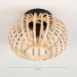 Foto 74797-1: Runde Bambus-Deckenlampe mit offenem Schirm und klaren Linien