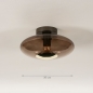 Foto 74818-7: Runde Deckenleuchte mit braunem Glas und Detail in Messing