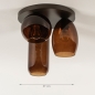 Foto 74823-1 maatindicatie: Grote plafondlamp met drie verschillende bruine glazen
