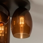 Foto 74823-5 detailfoto: Grote plafondlamp met drie verschillende bruine glazen