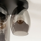 Foto 74824-10: Schwarze Deckenlampe mit drei verschiedenen Formen von dunklen Rauchgläsern