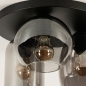 Foto 74824-11: Schwarze Deckenlampe mit drei verschiedenen Formen von dunklen Rauchgläsern