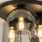 Foto 74824-4: Schwarze Deckenlampe mit drei verschiedenen Formen von dunklen Rauchgläsern
