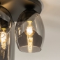 Foto 74824-5: Schwarze Deckenlampe mit drei verschiedenen Formen von dunklen Rauchgläsern