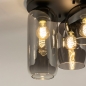 Foto 74824-6: Schwarze Deckenlampe mit drei verschiedenen Formen von dunklen Rauchgläsern