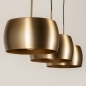 Foto 74831-10 niet_in_feed: Grote gouden hanglamp met drie kappen van metaal in messing/goud