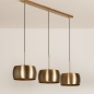 Foto 74831-8 niet_in_feed: Grote gouden hanglamp met drie kappen van metaal in messing/goud