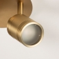 Foto 74848-7 detailfoto: Ronde plafondlamp met drie spots in goud/messing, ook geschikt voor in de badkamer