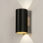 Foto 74863-4: Up- und Down-Wandleuchte in Schwarz mit Gold für drinnen, draußen und das Badezimmer IP54