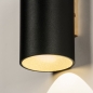 Foto 74863-8: Up- und Down-Wandleuchte in Schwarz mit Gold für drinnen, draußen und das Badezimmer IP54
