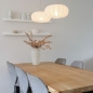 Foto 74882-16 sfeerfoto: Dubbele beige hanglamp in japandi stijl voor boven de eettafel 