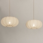 Foto 74882-20: Dubbele beige hanglamp in japandi stijl voor boven de eettafel 
