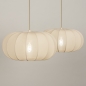 Foto 74882-21: Dubbele beige hanglamp in japandi stijl voor boven de eettafel 