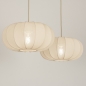 Foto 74882-23: Dubbele beige hanglamp in japandi stijl voor boven de eettafel 