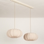 Foto 74882-24: Dubbele beige hanglamp in japandi stijl voor boven de eettafel 