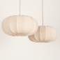 Foto 74882-26: Dubbele beige hanglamp in japandi stijl voor boven de eettafel 