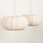 Foto 74882-27: Dubbele beige hanglamp in japandi stijl voor boven de eettafel 
