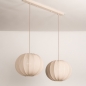 Foto 74883-17: Dubbele beige hanglamp in japandi stijl voor boven de eettafel 