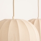 Foto 74884-12 detailfoto: Dubbele hanglamp in beige met lange kappen in ovale vorm 