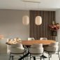 Foto 74884-16 sfeerfoto_uit: Dubbele hanglamp in beige met lange kappen in ovale vorm 