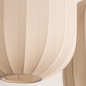Foto 74884-26: Dubbele hanglamp in beige met lange kappen in ovale vorm 