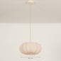 Foto 74886-15: Luxe beige lampion hanglamp van stof in japandi stijl 