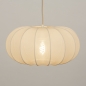 Foto 74886-18: Luxe beige lampion hanglamp van stof in japandi stijl 